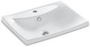 23-5/8 x 17-1/2 in. Drop-in Lavatory Sink with Single Faucet Hole White