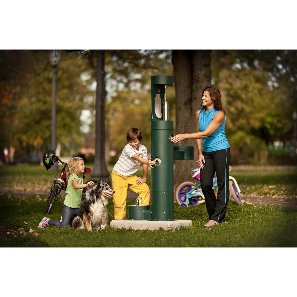 Halsey Taylor Forest Green 36 in. Cast Iron Pedestal Fountain 