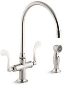 KOHLER Vibrant&reg; Stainless Two Handle Kitchen Faucet 