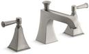Deckmount Bath Faucet Trim with Double Lever Handle in Vibrant Brushed Nickel