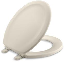 Round Closed Front Toilet Seat with Cover in Almond