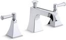 Deckmount Bath Faucet Trim with Double Lever Handle in Polished Chrome