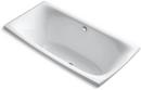 72 x 36 in. Drop-In Bathtub with Center Drain in White