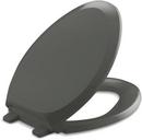 Elongated Closed Front Toilet Seat with Cover in Thunder Grey