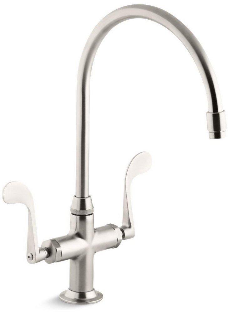 KOHLER Vibrant&reg; Stainless Two Handle Kitchen Faucet 