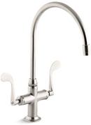 KOHLER Vibrant&reg; Stainless Two Handle Kitchen Faucet 