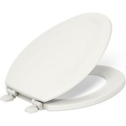Elongated Closed Front Toilet Seat with Cover in Almond
