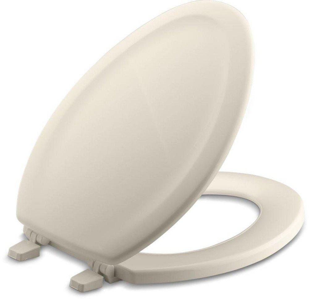 KOHLER Almond Elongated Closed Front with Cover Toilet Seat 