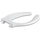 KOHLER White Elongated Open Front Toilet Seat with Integrated Handle and Self-Sustaining Check Hinge 