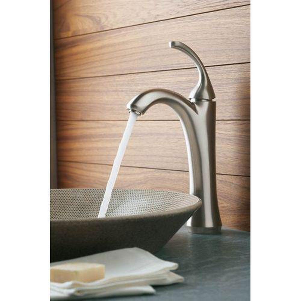 KOHLER Vibrant&reg; Brushed Nickel Single Handle Vessel Filler Bathroom Sink Faucet 