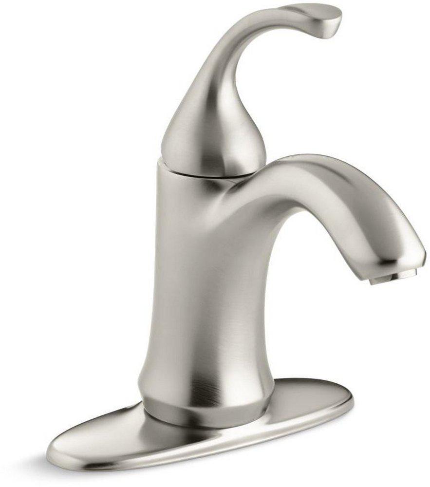 KOHLER Vibrant Brushed Nickel Single Handle Monoblock Bathroom Sink Faucet 