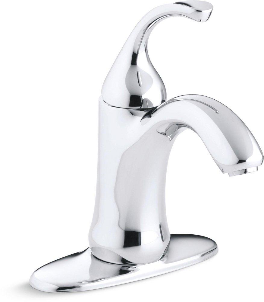 KOHLER Polished Chrome Single Handle Monoblock Bathroom Sink Faucet 