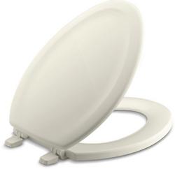 Elongated Closed Front Toilet Seat with Cover in Biscuit