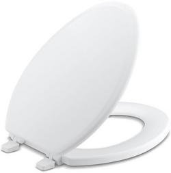 Elongated Closed Front Toilet Seat with Cover in White