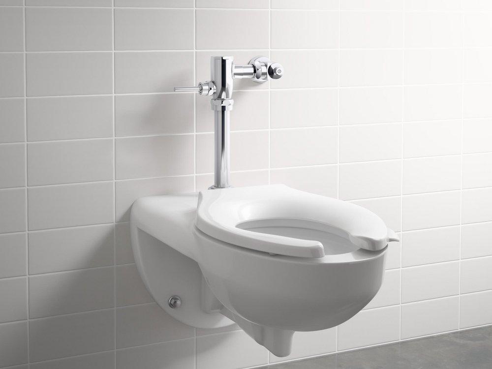 KOHLER White Plastic Elongated Open Front Less Cover Toilet Seat 