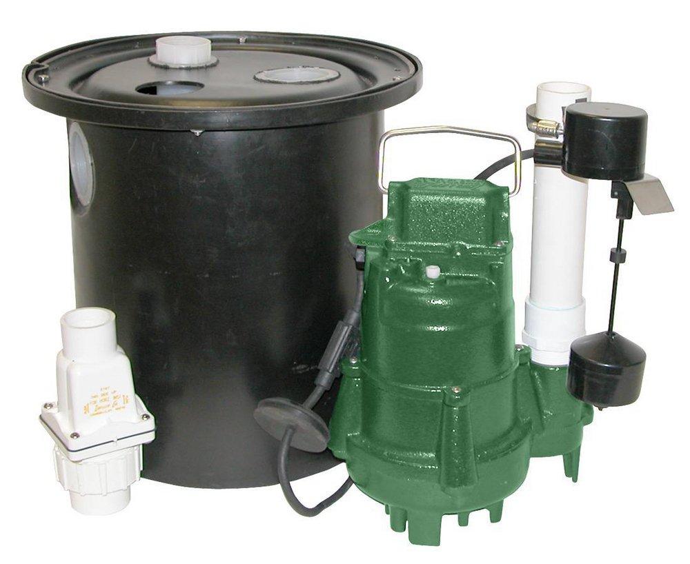 Zoeller Single Port Drain Pump System with Polypropylene Basin & Lid 