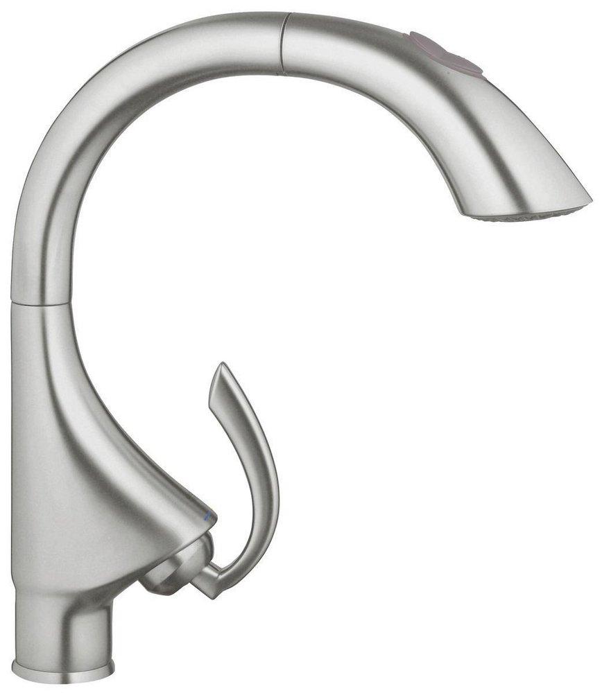 GROHE RealSteel&reg; Kitchen Faucet with Single Lever Handle 
