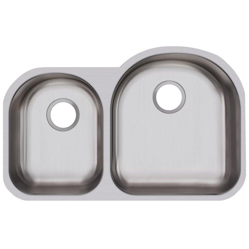 Dayton Radiant Satin 31-1/4 x 20 in. No Hole Stainless Steel Double Bowl Undermount Kitchen Sink 