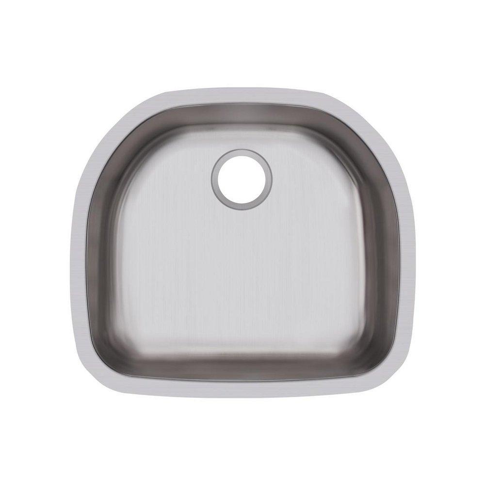Dayton Satin 23-1/2 x 21-3-16 in. No Hole Stainless Steel Single Bowl Undermount Kitchen Sink 