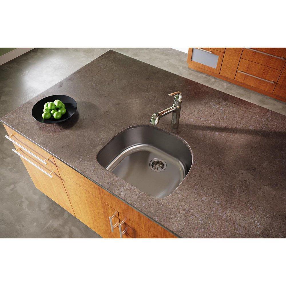 Dayton Satin 23-1/2 x 21-3-16 in. No Hole Stainless Steel Single Bowl Undermount Kitchen Sink 