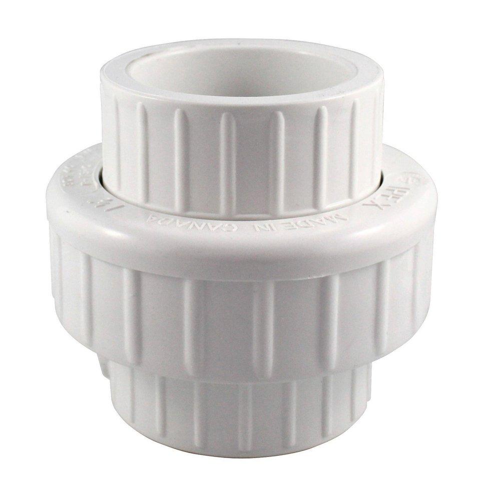 White PVC Schedule 40 Union with Buna O-Ring 