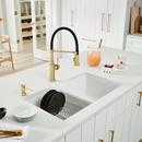 BLANCO White 32 x 19-1/4 in. No Hole Composite Double Bowl Undermount Kitchen Sink 