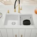 BLANCO White 32 x 19-1/4 in. No Hole Composite Double Bowl Undermount Kitchen Sink 