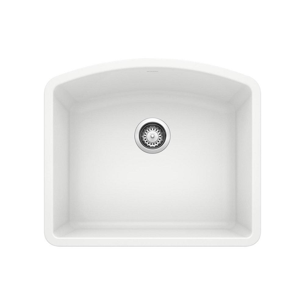 BLANCO White 24 x 20-13/16 in. No Hole Composite Single Bowl Undermount Kitchen Sink 