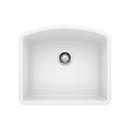 24 x 20-13/16 in. No Hole Composite Single Bowl Undermount Kitchen Sink in White