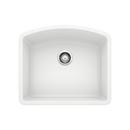 BLANCO White 24 x 20-13/16 in. No Hole Composite Single Bowl Undermount Kitchen Sink 