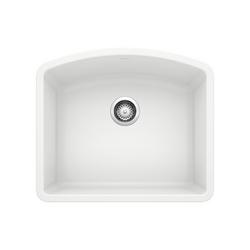 24 in. Undermount Silgranit Single Bowl Kitchen Sink in White