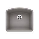 24 x 20-13/16 in. No Hole Composite Single Bowl Undermount Kitchen Sink in Metallic Grey