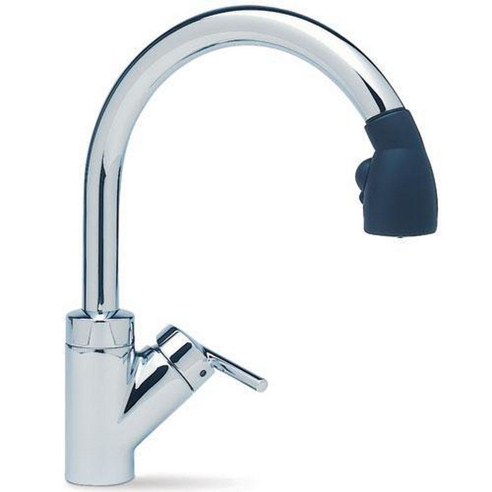 BLANCO Polished Chrome/Black 1-Hole Kitchen Faucet with Single Lever Handle 