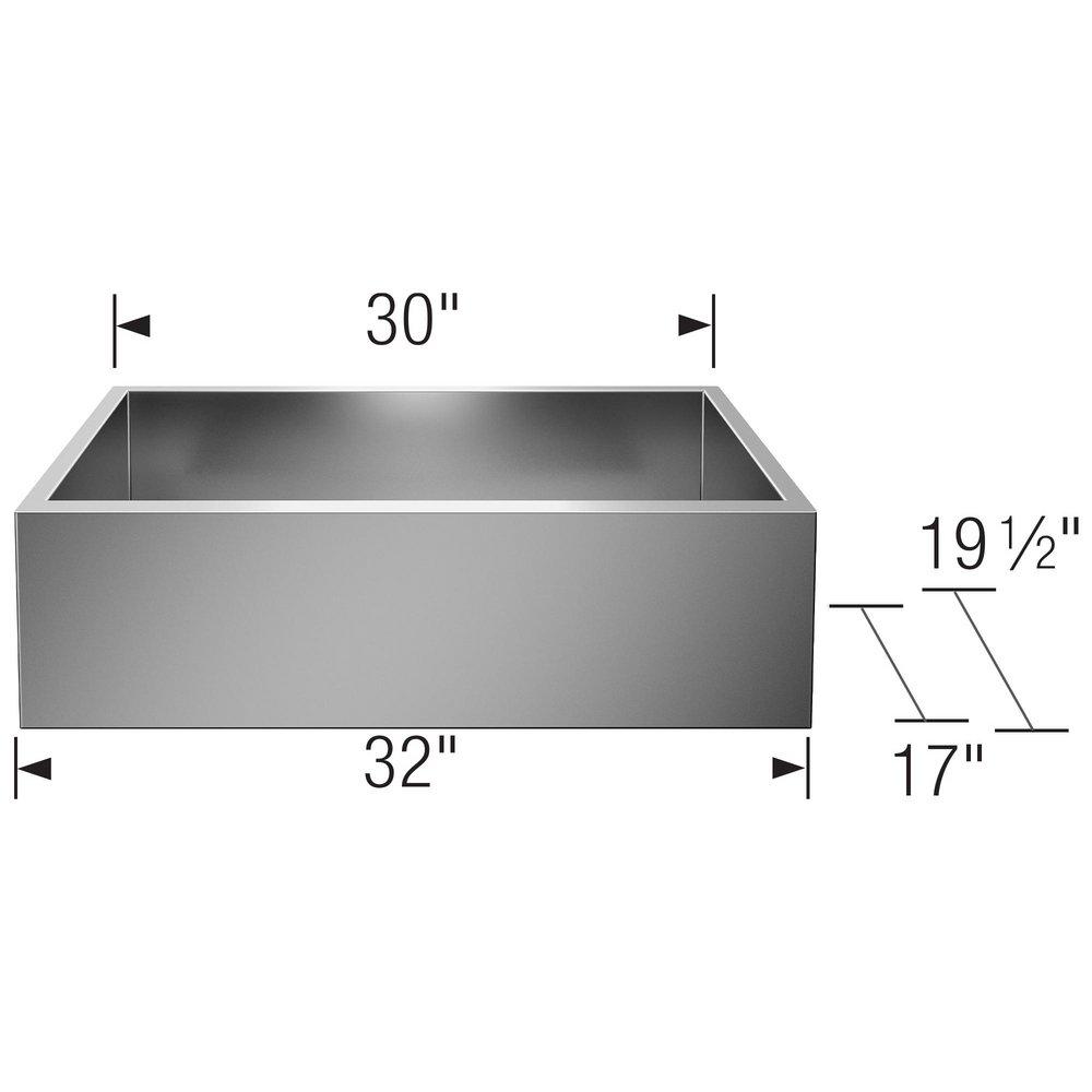 BLANCO Satin Polished 32 x 19-1/2 in. Stainless Steel Single Bowl Farmhouse Kitchen Sink 