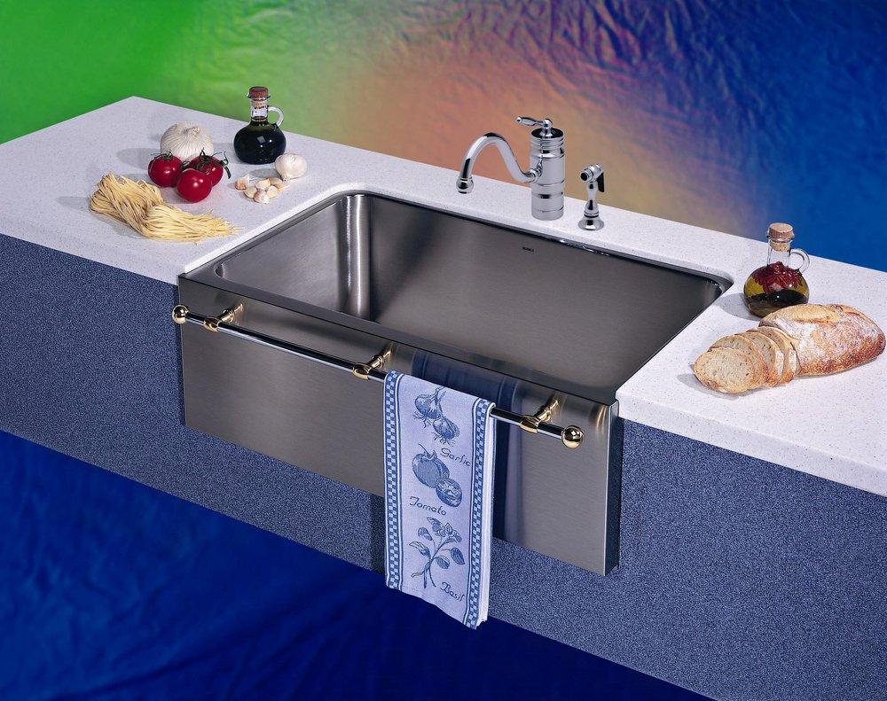 Towel bar in discount front of kitchen sink