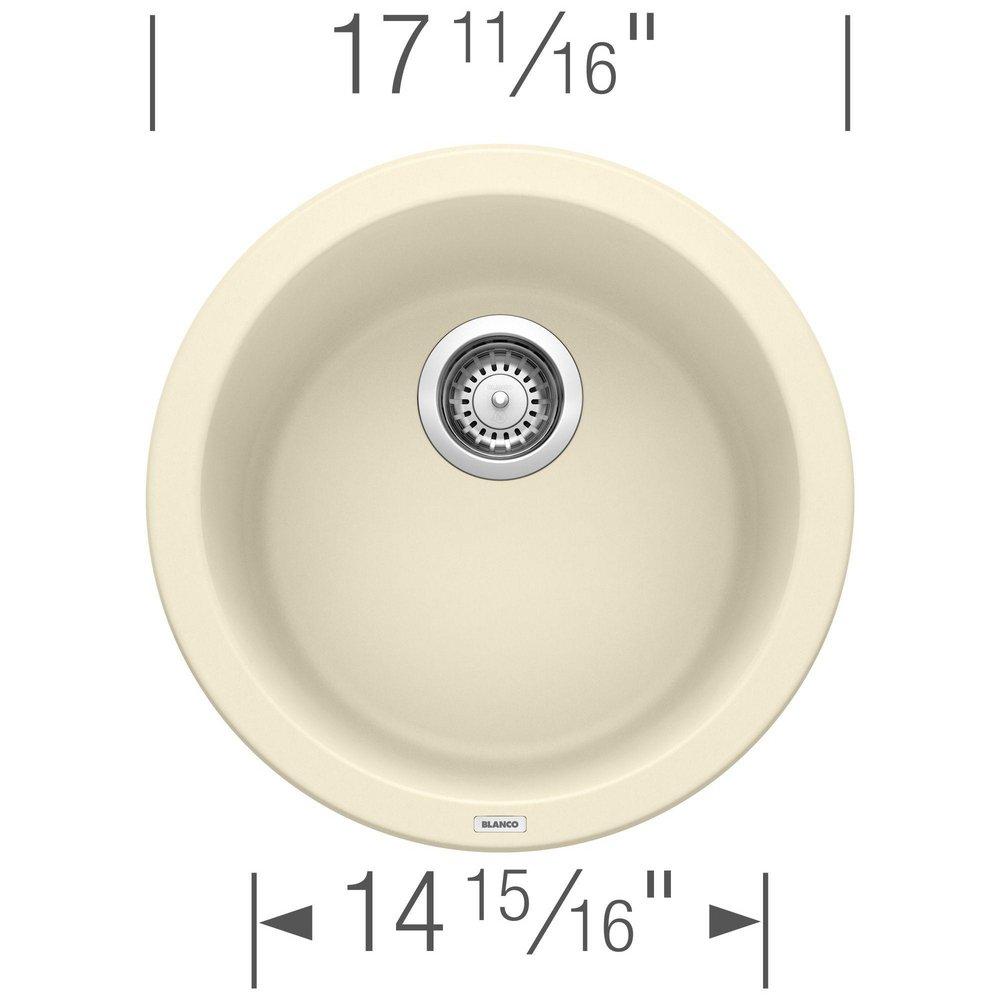 BLANCO Biscuit 17-11/16 x 17-11/16 in. Drop-in and Undermount Granite Bar Sink 