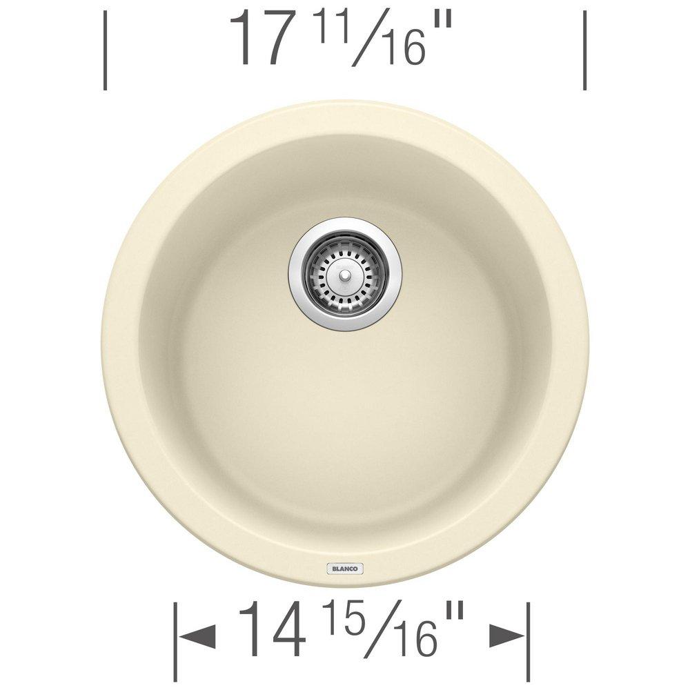 BLANCO Biscuit 17-11/16 x 17-11/16 in. Drop-in and Undermount Granite Bar Sink 