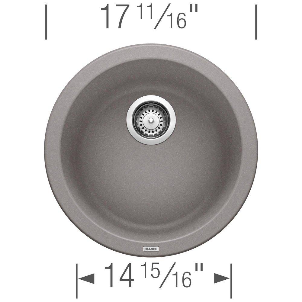 BLANCO Metallic Grey 17-11/16 x 17-11/16 in. Drop-in and Undermount Granite Bar Sink 