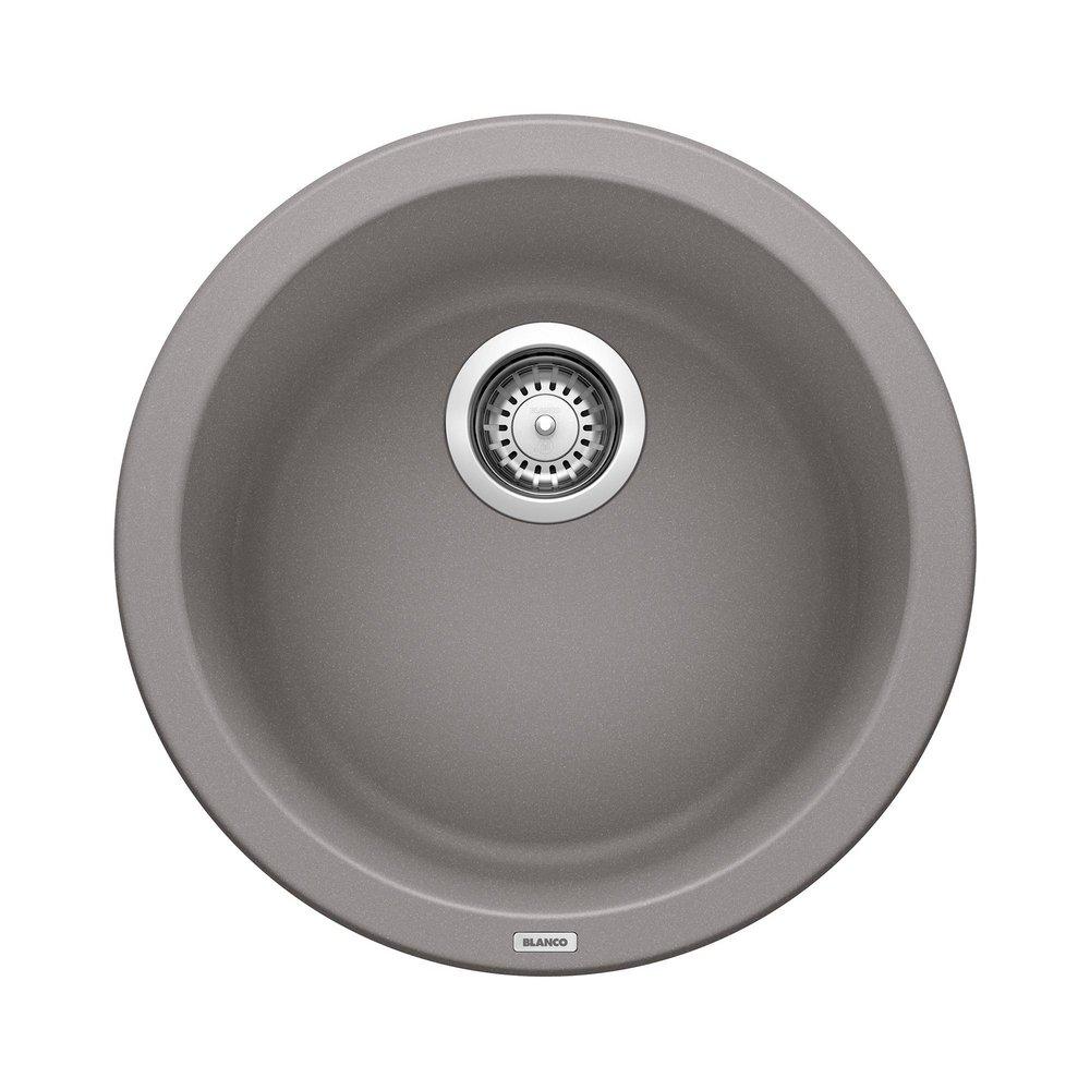 BLANCO Metallic Grey 17-11/16 x 17-11/16 in. Drop-in and Undermount Granite Bar Sink 
