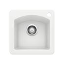 BLANCO White 15 x 15 in. 1 Hole Drop-in and Undermount Granite Bar Sink 