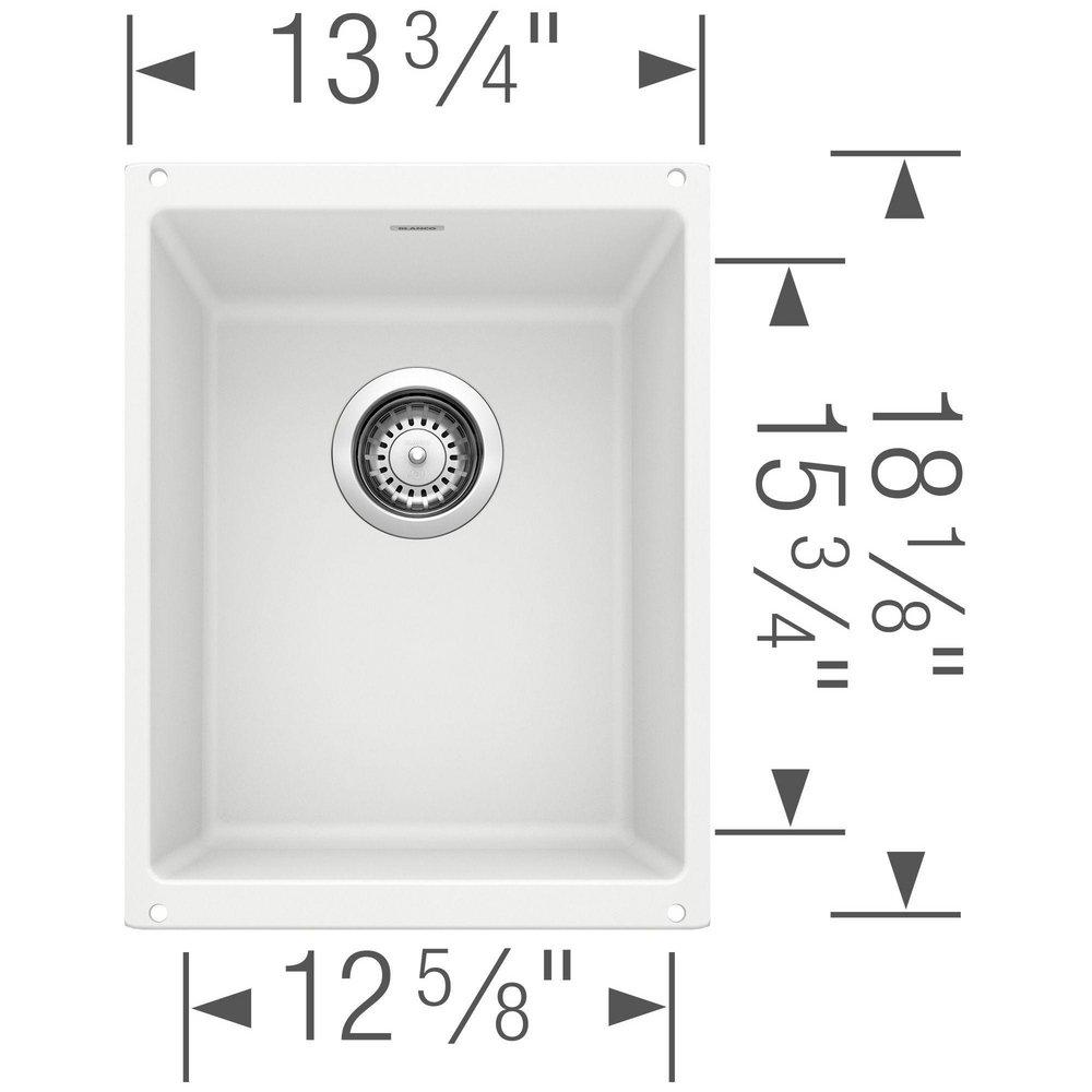 BLANCO White 13-39/50 x 18-11/100 in. No Hole Composite Single Bowl Undermount Kitchen Sink 