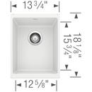 BLANCO White 13-39/50 x 18-11/100 in. No Hole Composite Single Bowl Undermount Kitchen Sink 