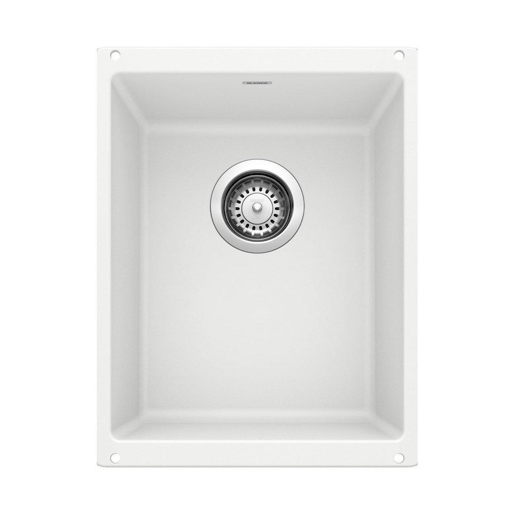 BLANCO White 13-39/50 x 18-11/100 in. No Hole Composite Single Bowl Undermount Kitchen Sink 