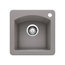 15 x 15 in. 1 Hole Drop-in and Undermount Granite Bar Sink in Metallic Grey