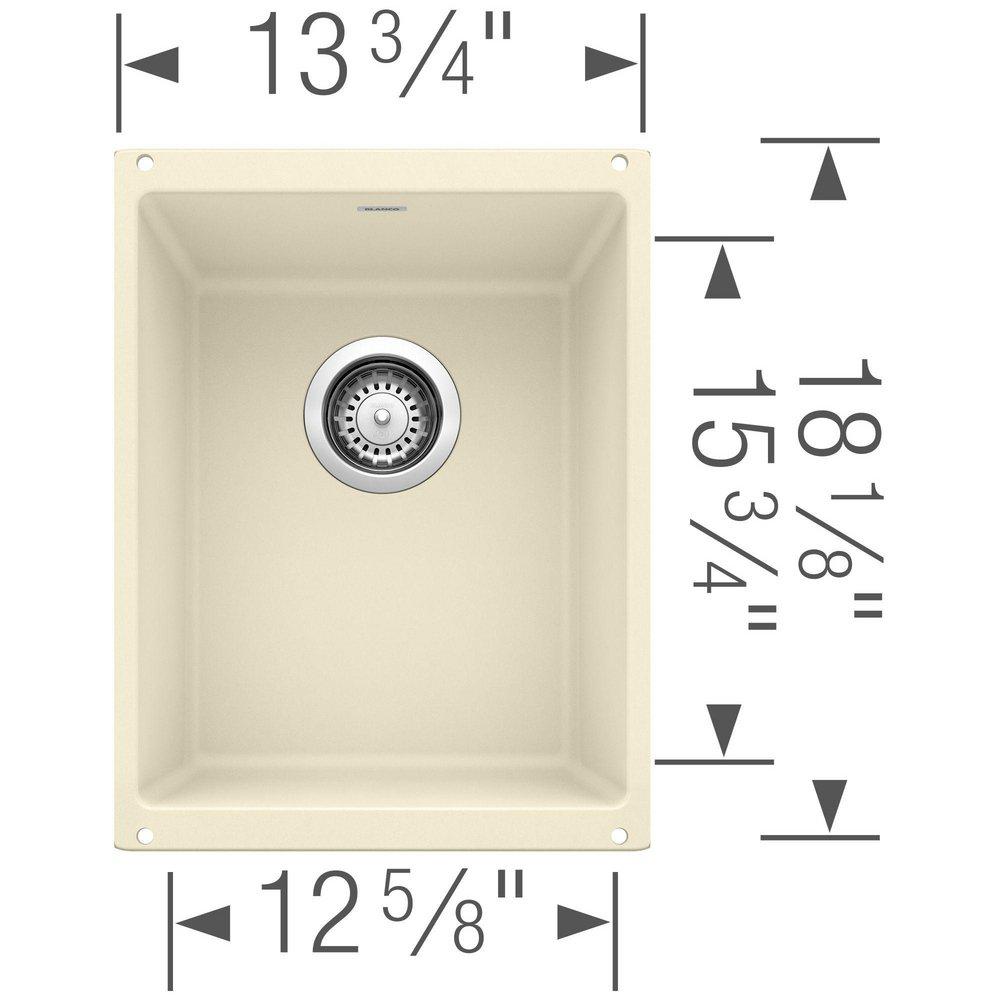 BLANCO Biscuit 13-39/50 x 18-11/100 in. No Hole Composite Single Bowl Undermount Kitchen Sink 