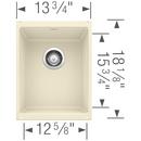 BLANCO Biscuit 13-39/50 x 18-11/100 in. No Hole Composite Single Bowl Undermount Kitchen Sink 