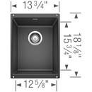 BLANCO Anthracite 13-39/50 x 18-11/100 in. No Hole Composite Single Bowl Undermount Kitchen Sink 
