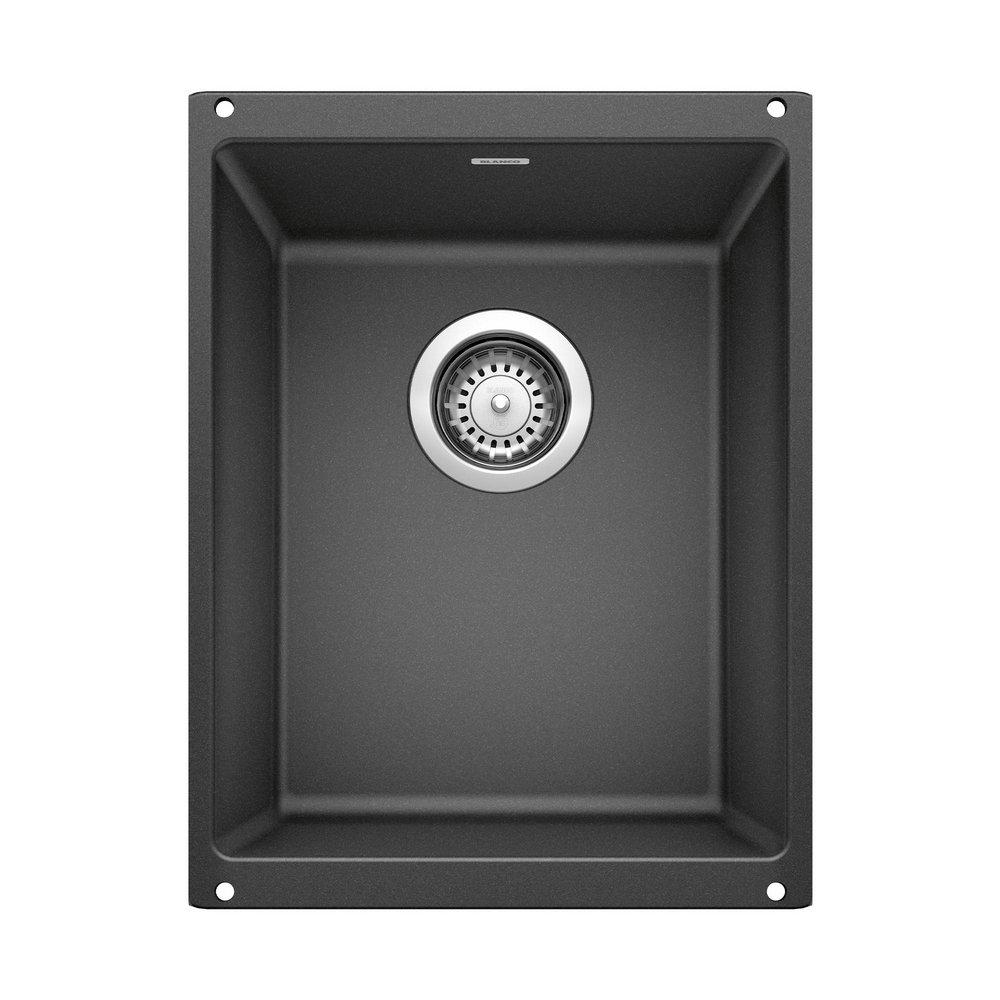 BLANCO Anthracite 13-39/50 x 18-11/100 in. No Hole Composite Single Bowl Undermount Kitchen Sink 