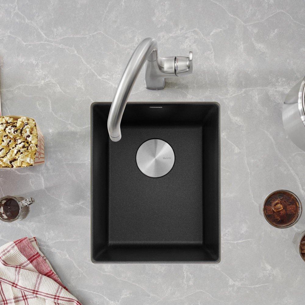 BLANCO Anthracite 13-39/50 x 18-11/100 in. No Hole Composite Single Bowl Undermount Kitchen Sink 