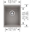 BLANCO Metallic Grey 13-39/50 x 18-11/100 in. No Hole Composite Single Bowl Undermount Kitchen Sink 